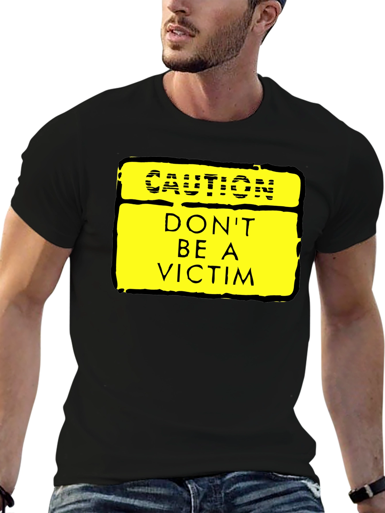 Caution - Dont Be A Victim Graphic T-Shirt