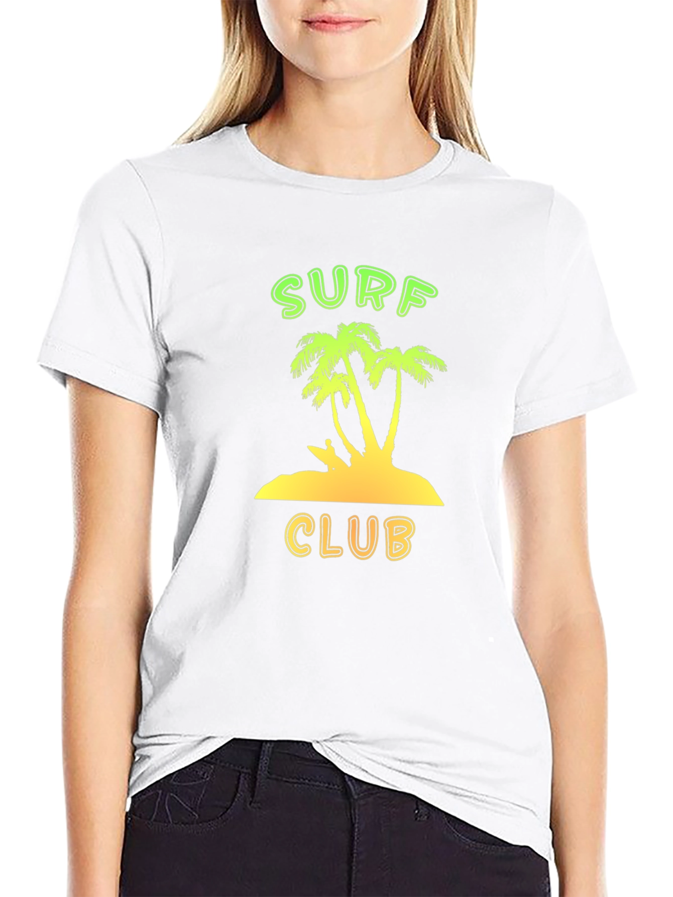 Surf Club Graphic Tee - Black Cotton T-Shirt