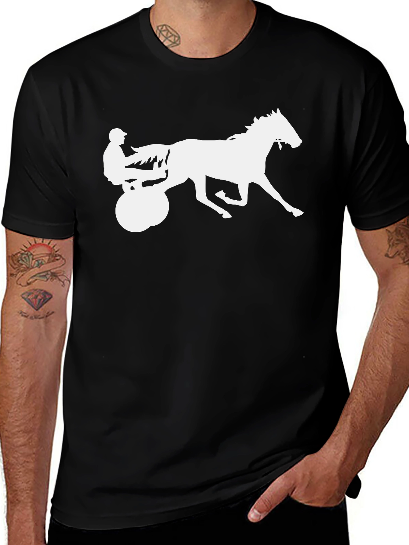 Horse Racing Silhouette Graphic Tee