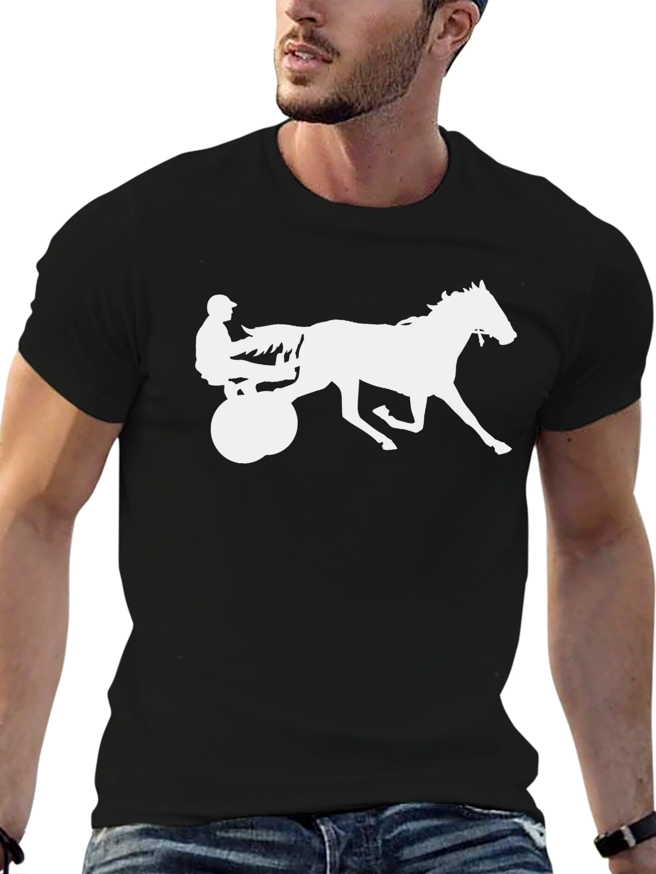 Horse Racing Silhouette Graphic Tee