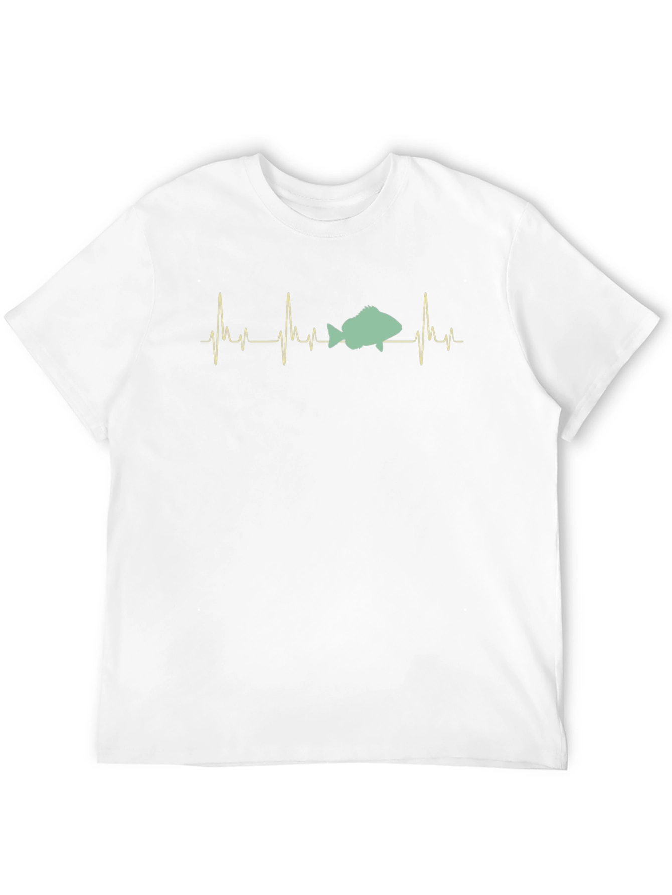 Fishing Heartbeat T-Shirt - Black