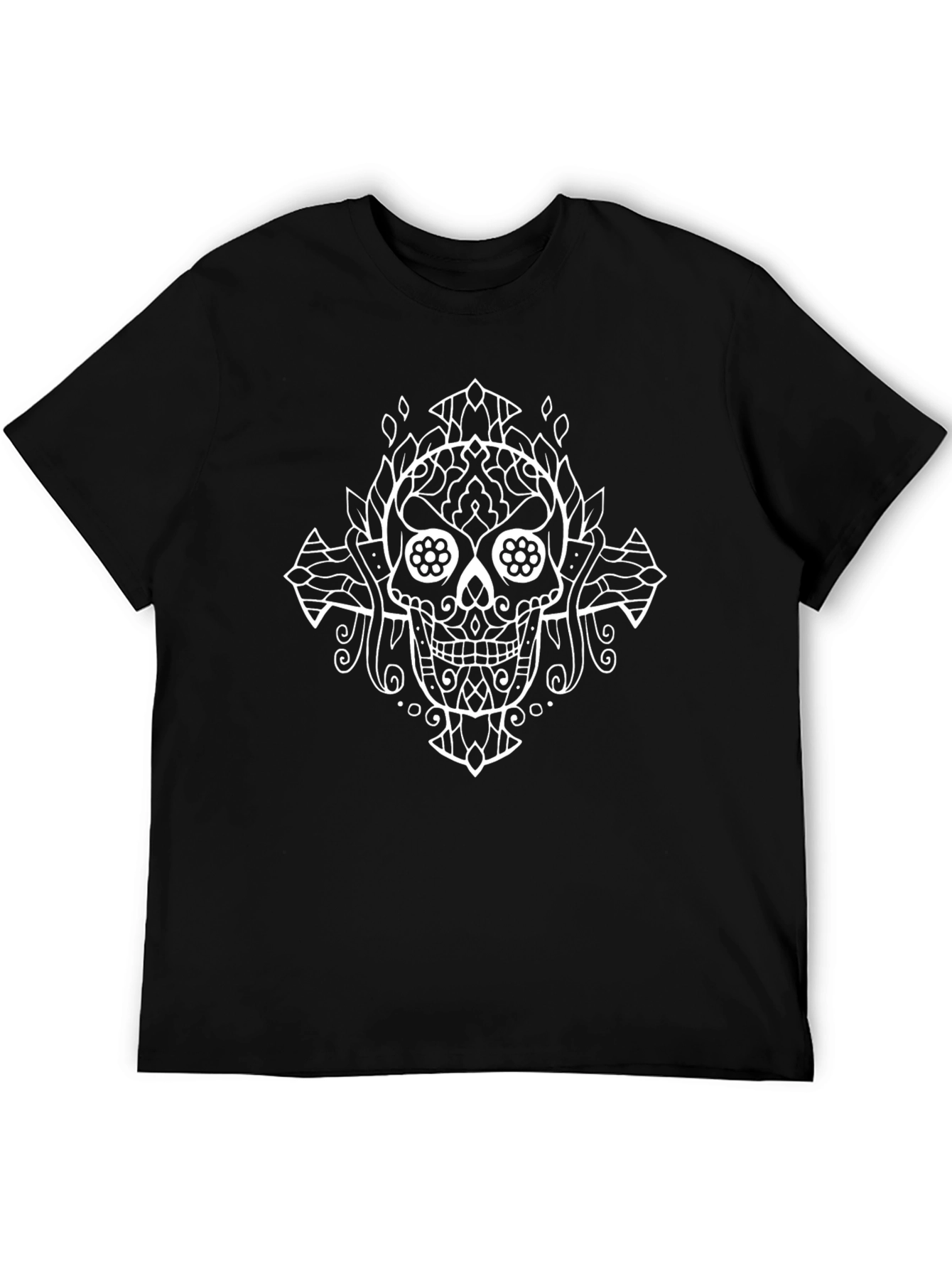Skull Graphic Tee - Black Cotton Blend