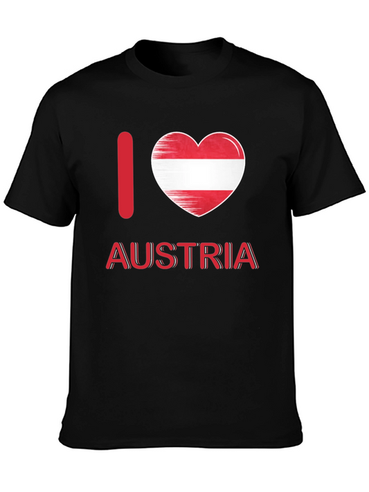 I Heart Austria T-Shirt - Black Cotton Tee