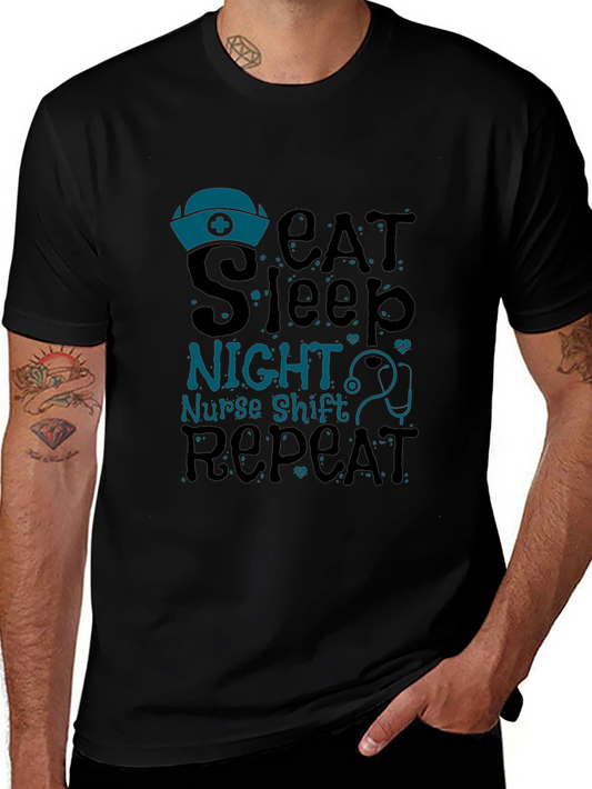 Nurse Night Shift T-Shirt - Eat Sleep Repeat