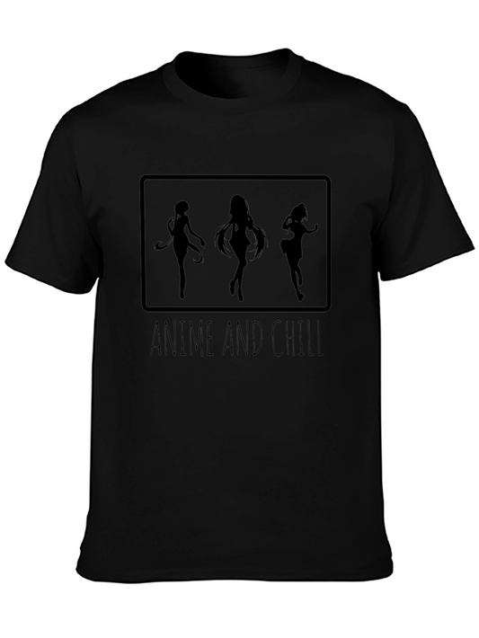 Anime and Chill Black T-Shirt