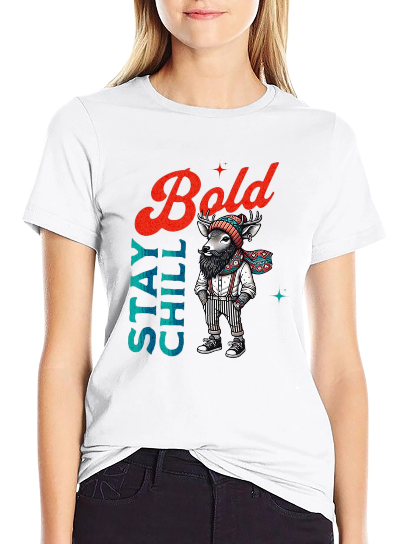 Stay Chill Bold Deer Graphic Tee
