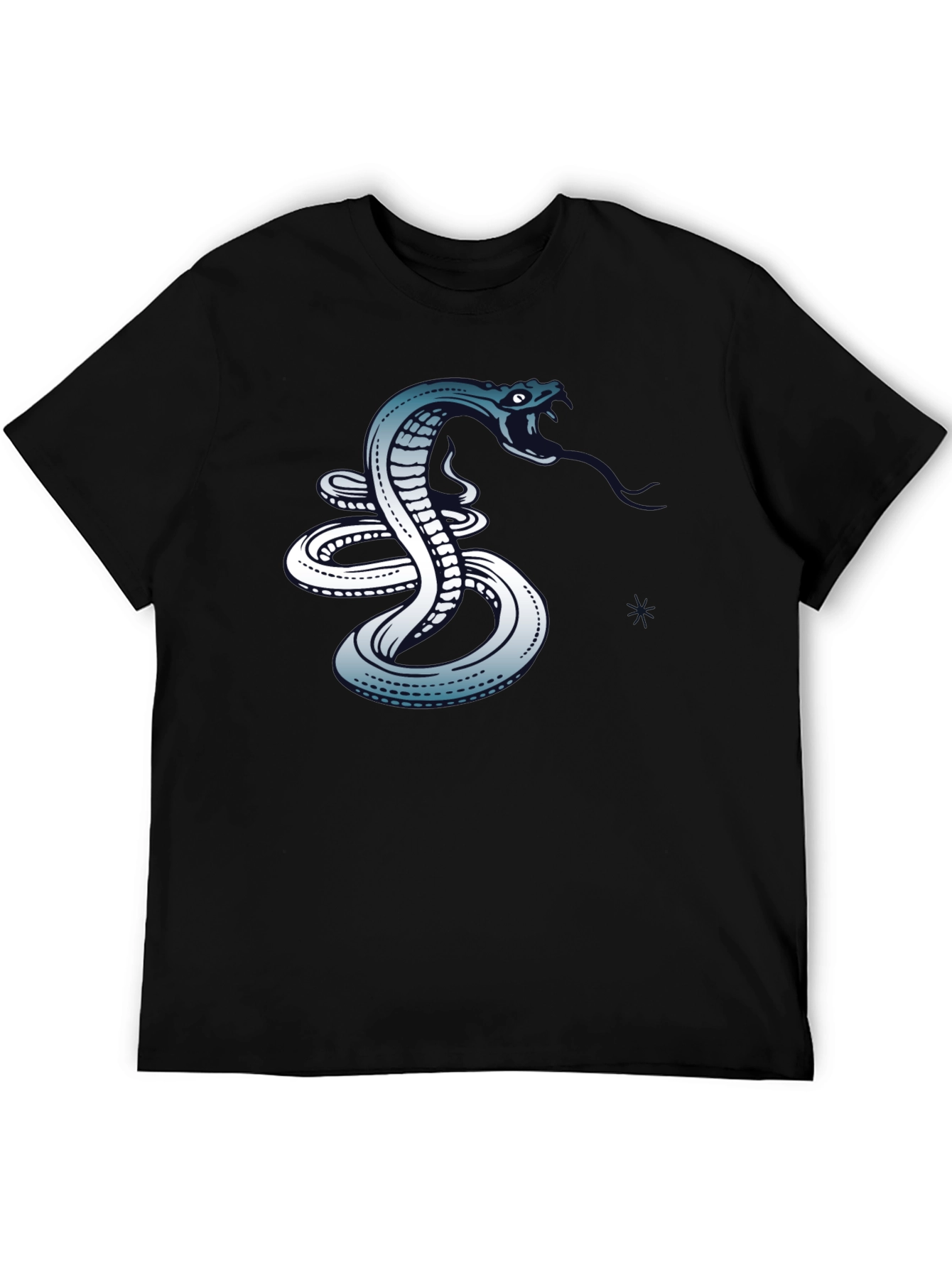 Mens Black Snake Graphic T-Shirt