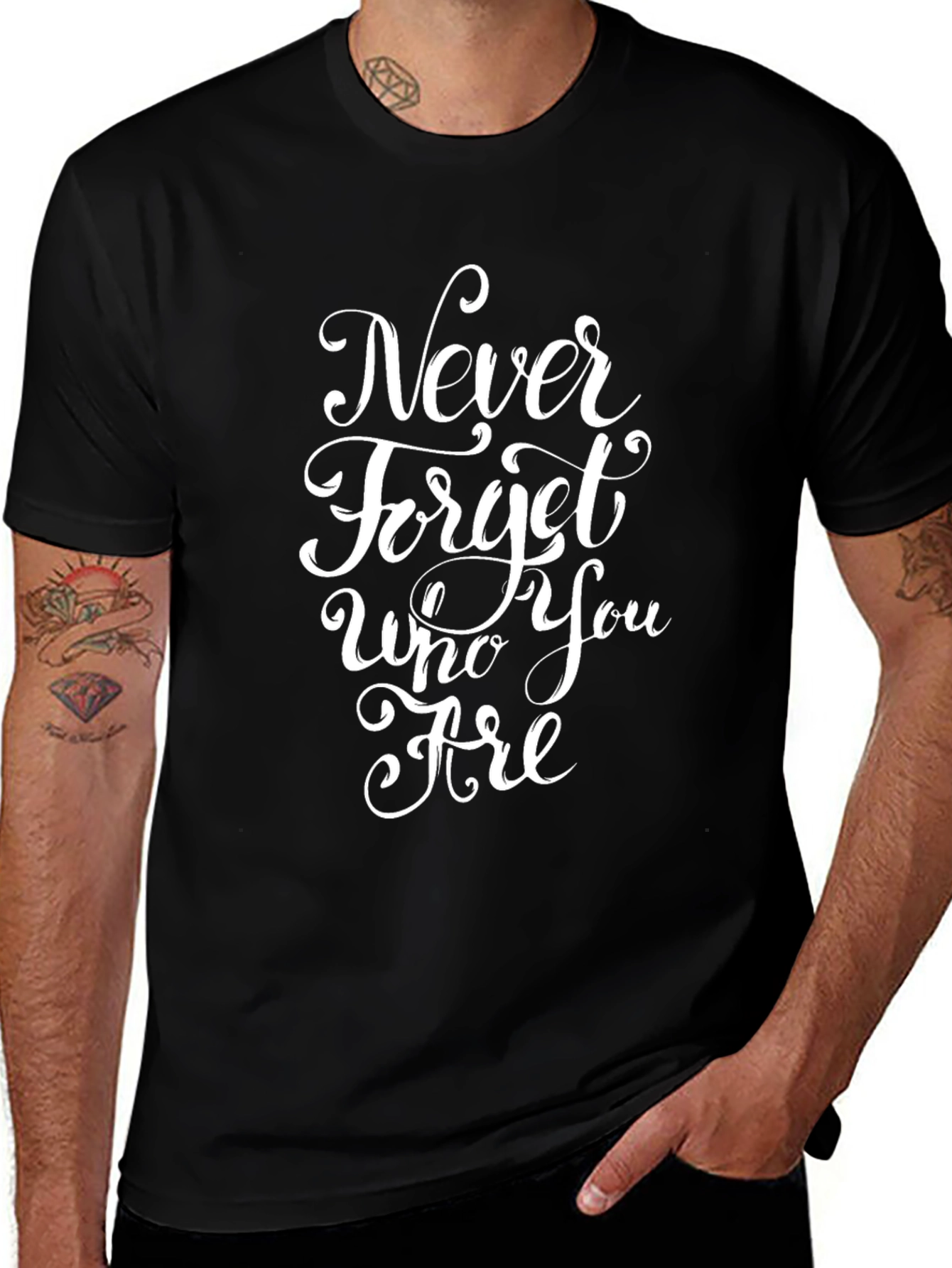 Never Forget Who You Are Black T-Shirt