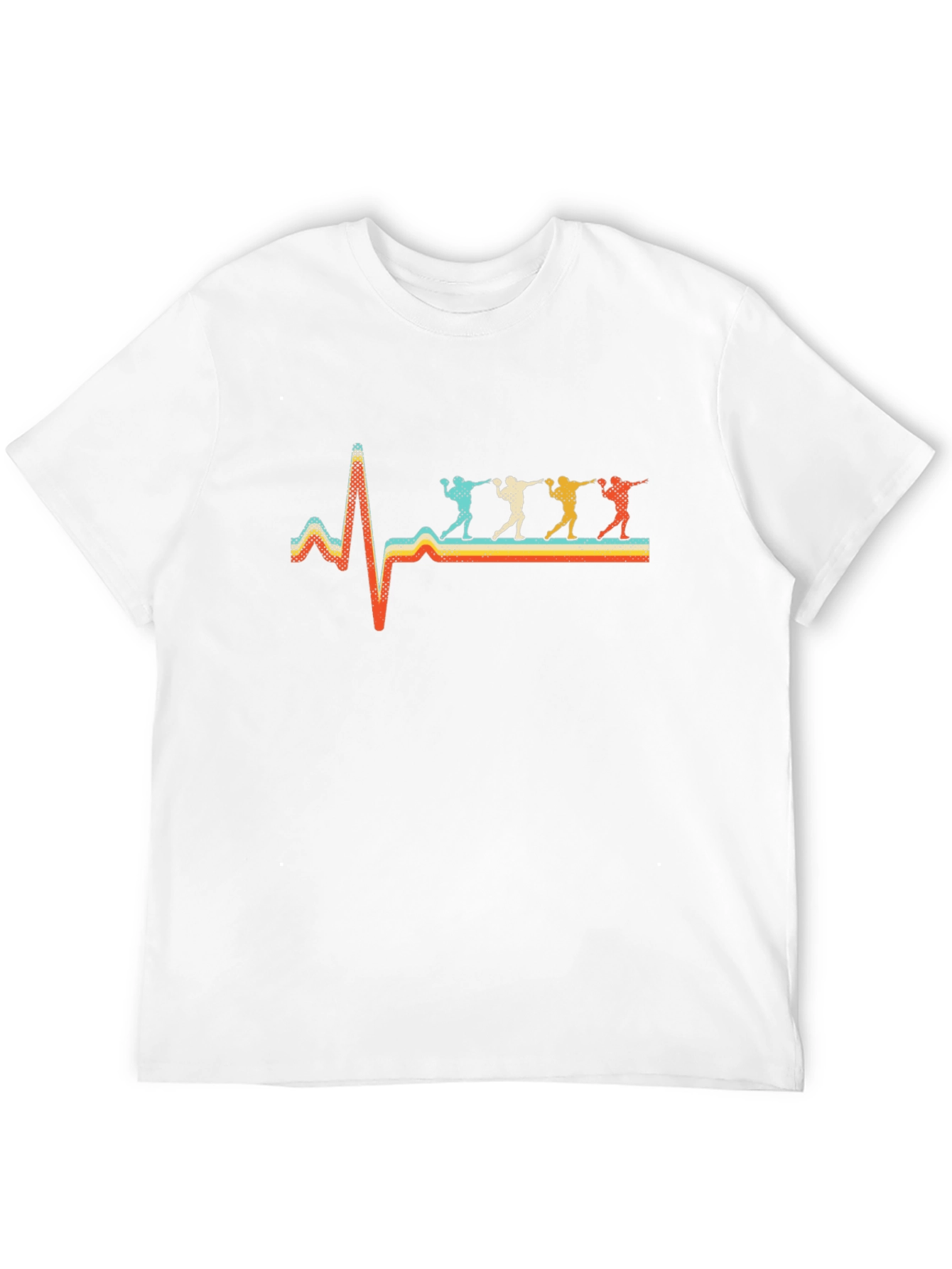 Retro Heartbeat Throwing Sport Black T-Shirt