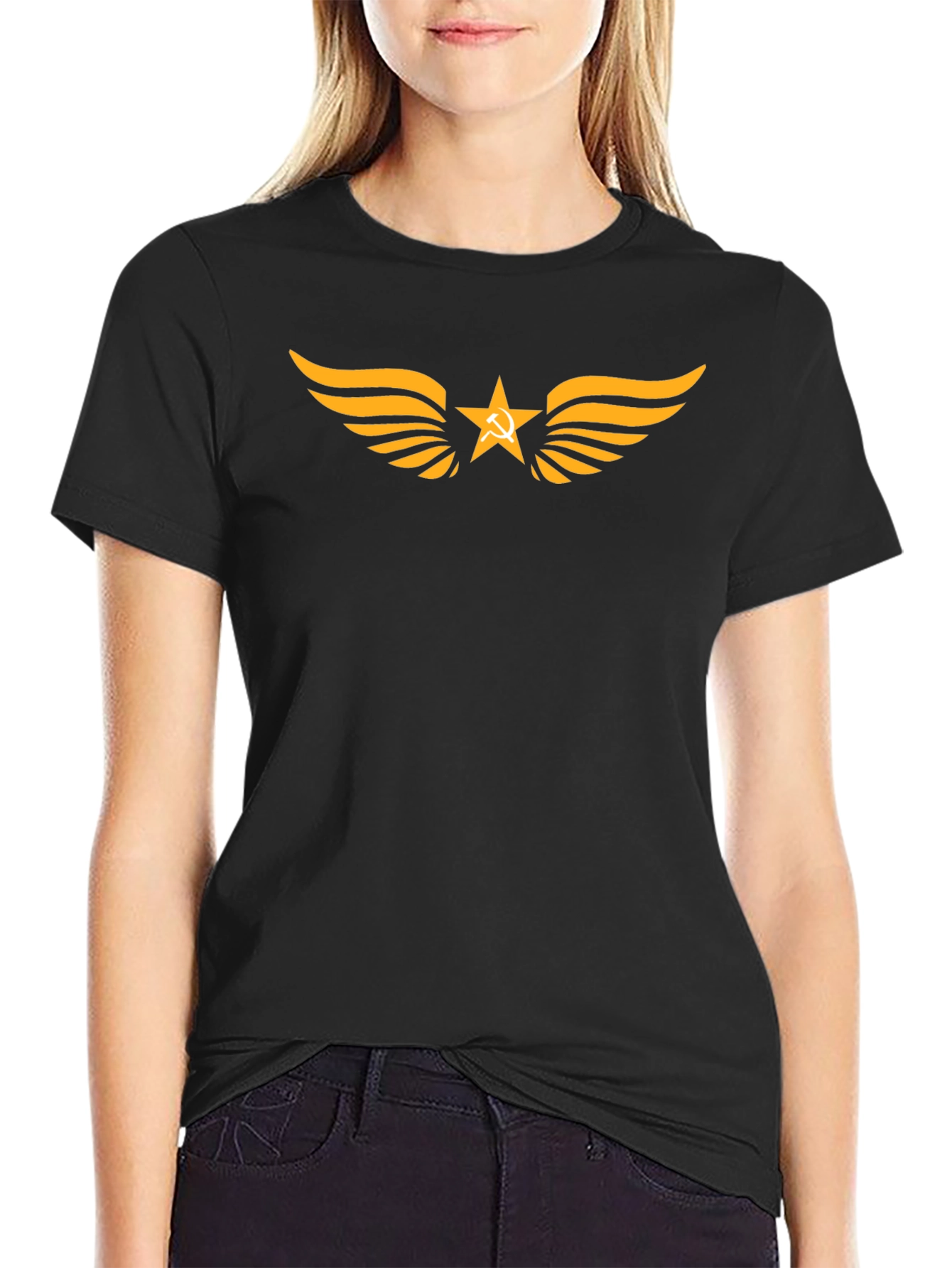 Soviet Star Wings Black T-Shirt