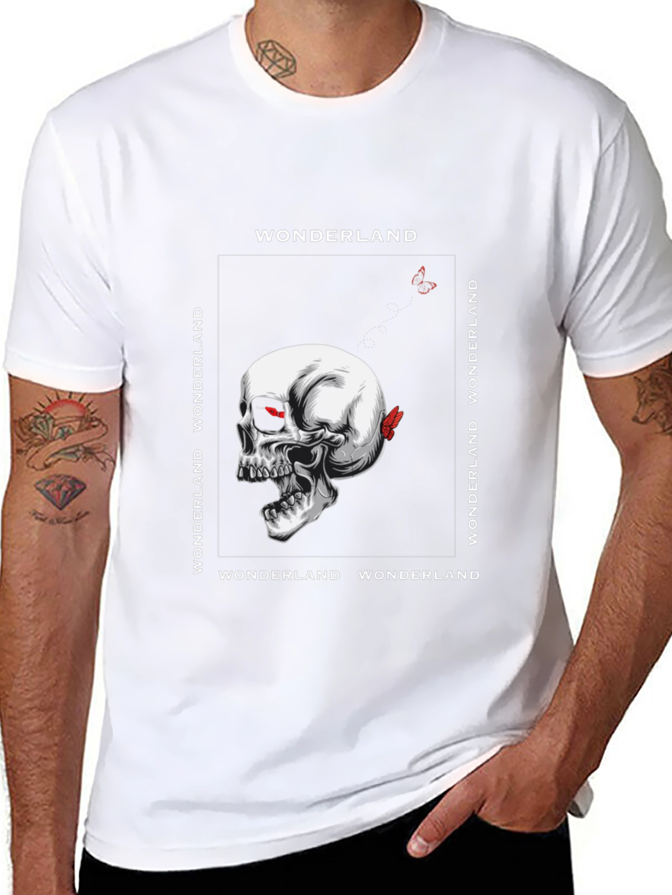 Wonderland Skull Graphic Tee