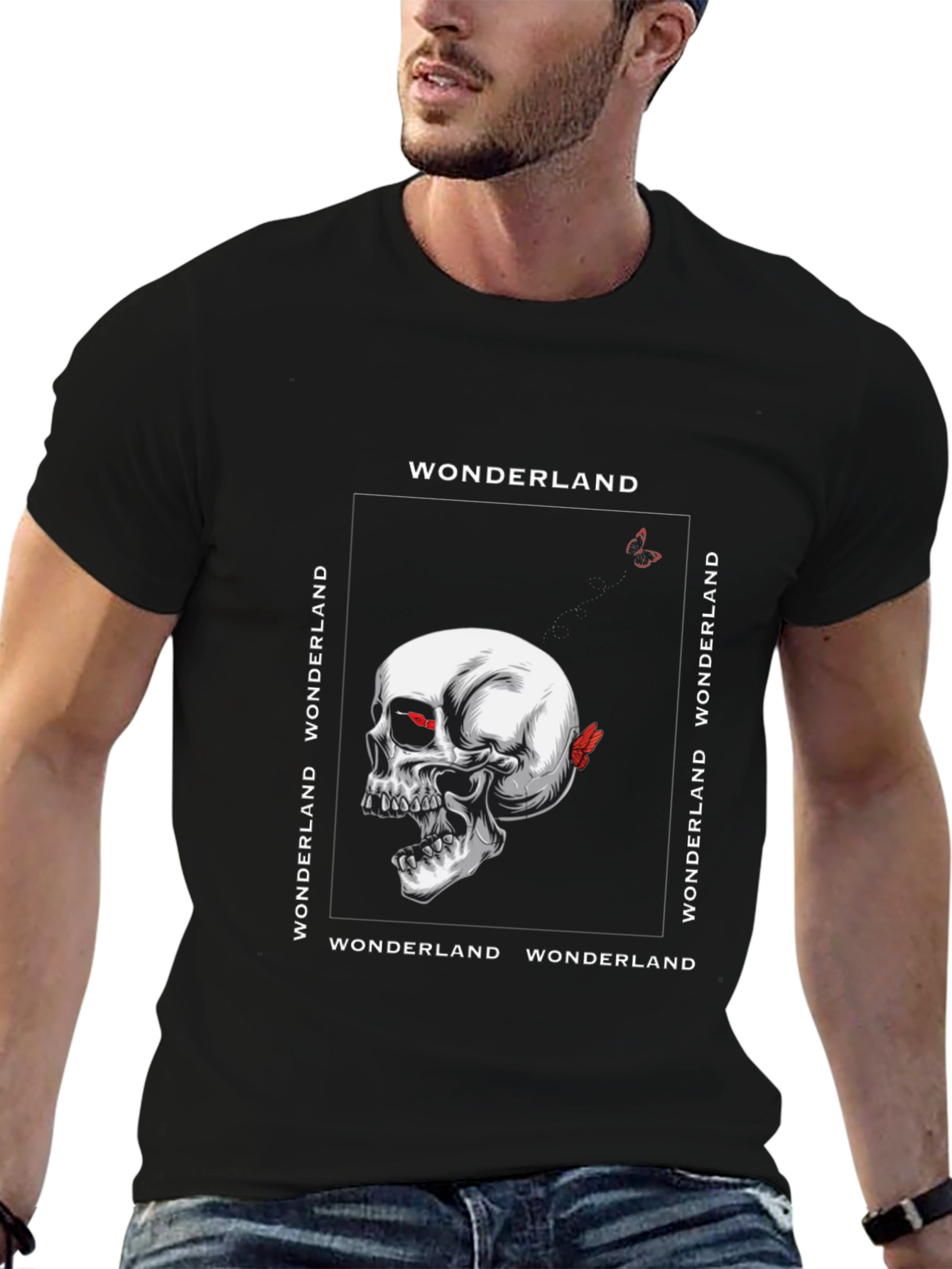 Wonderland Skull Graphic Tee