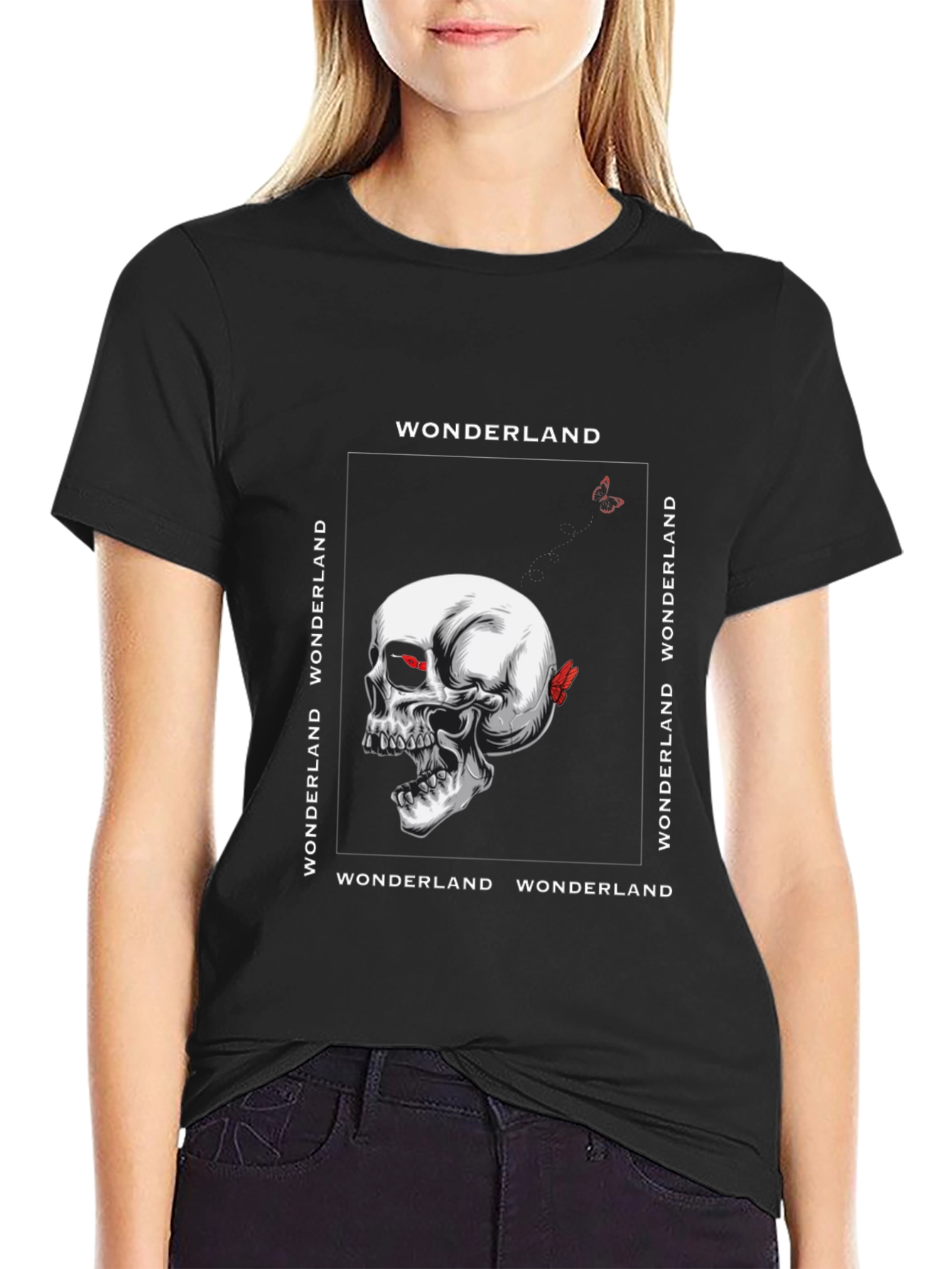 Wonderland Skull Graphic Tee