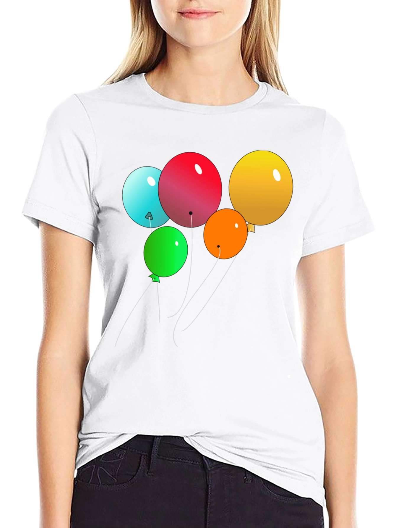 Mens Black Balloon Graphic Tee
