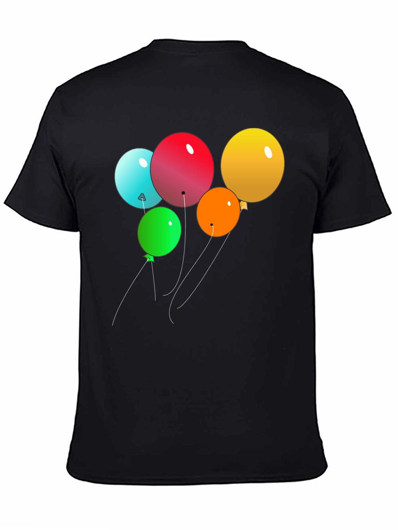 Mens Black Balloon Graphic Tee