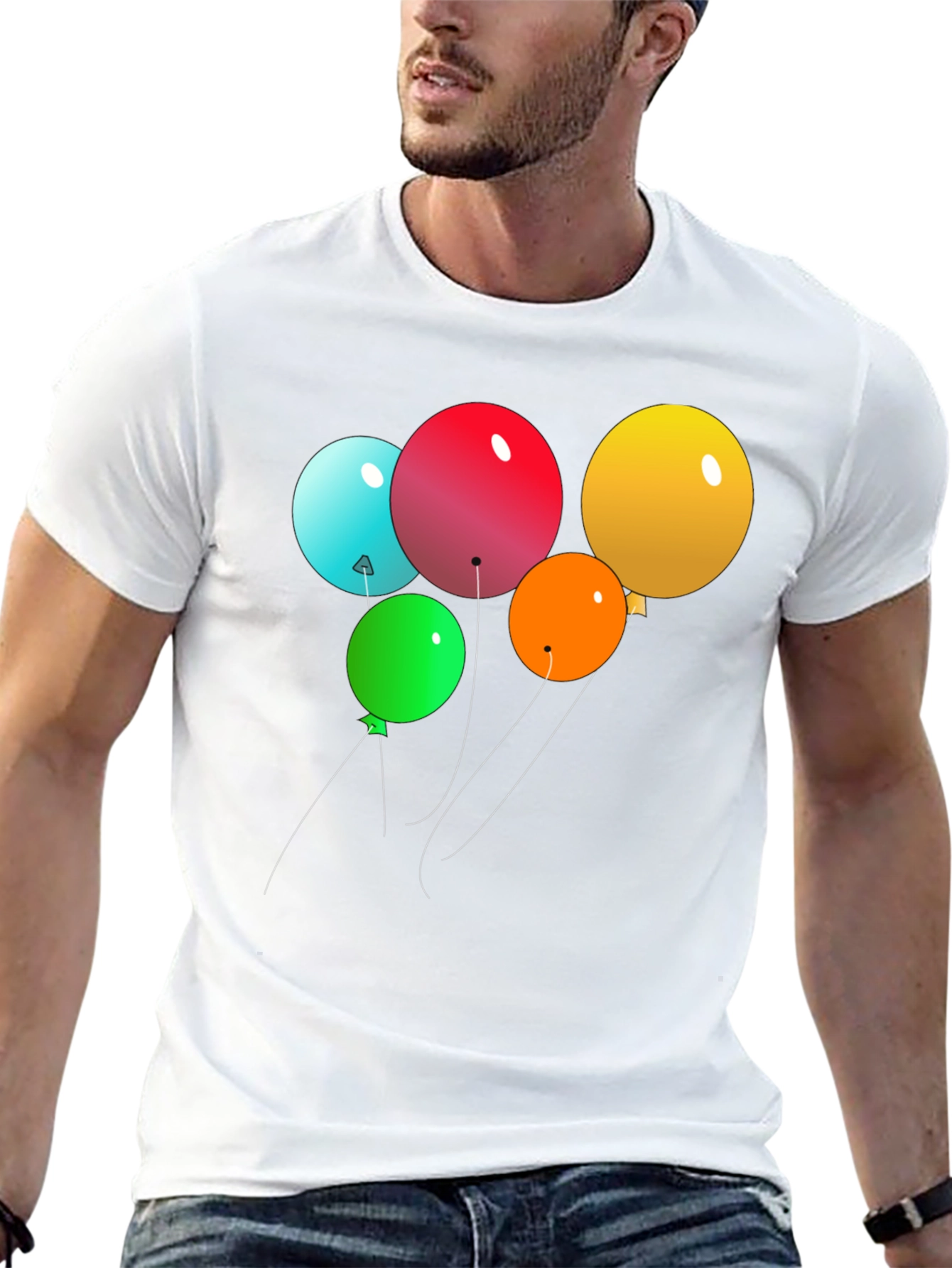 Mens Black Balloon Graphic Tee
