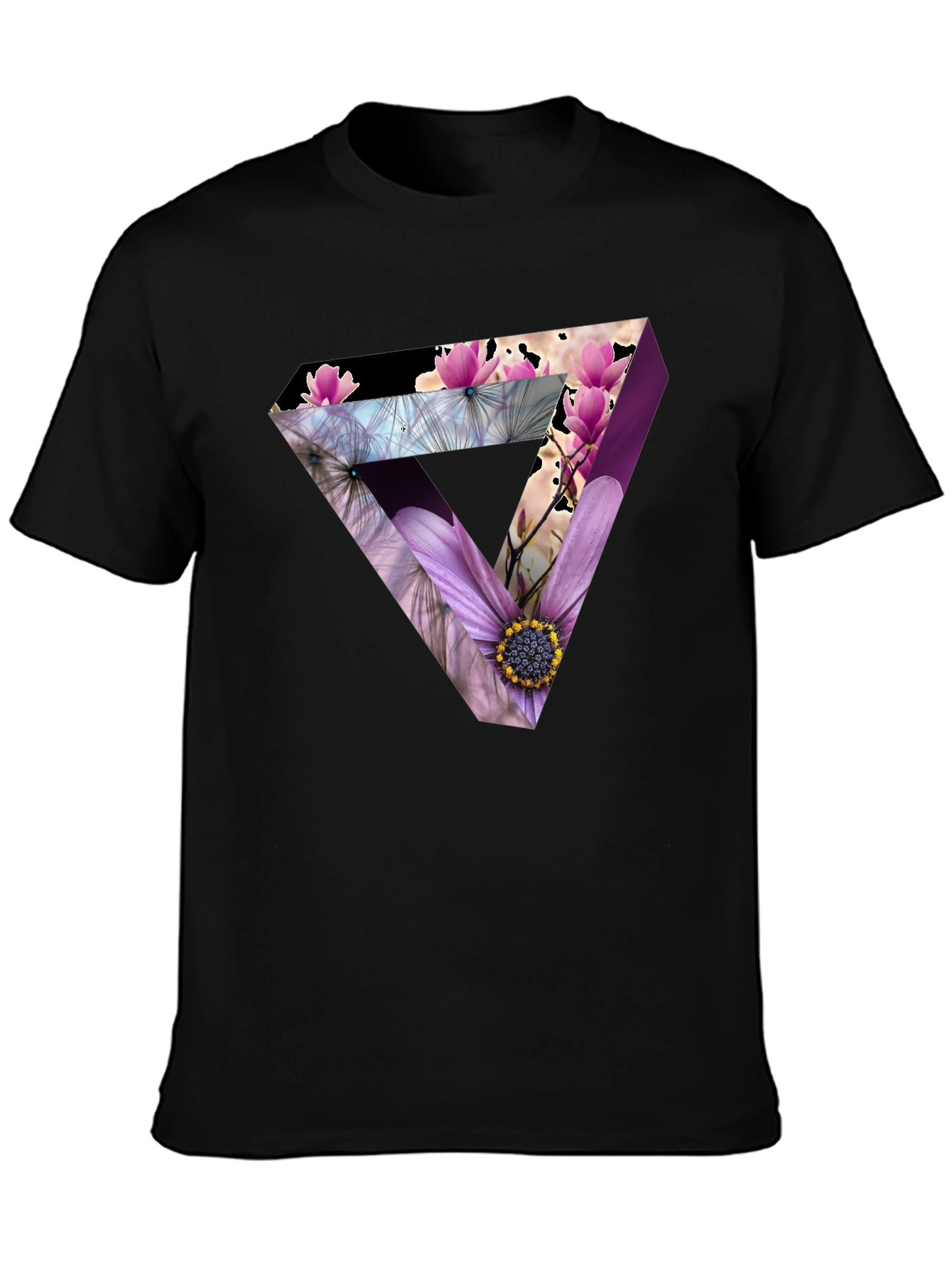 Floral Optical Illusion Mens T-Shirt