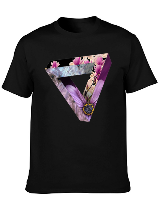 Floral Optical Illusion Mens T-Shirt
