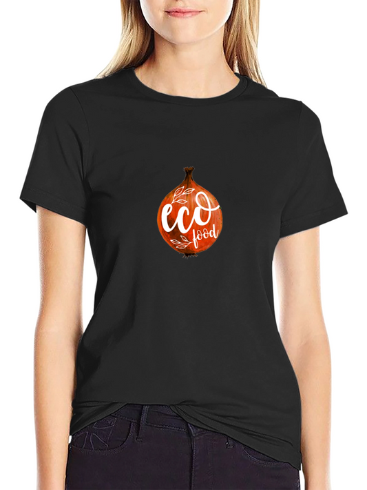 Eco Food Onion Graphic Black T-Shirt