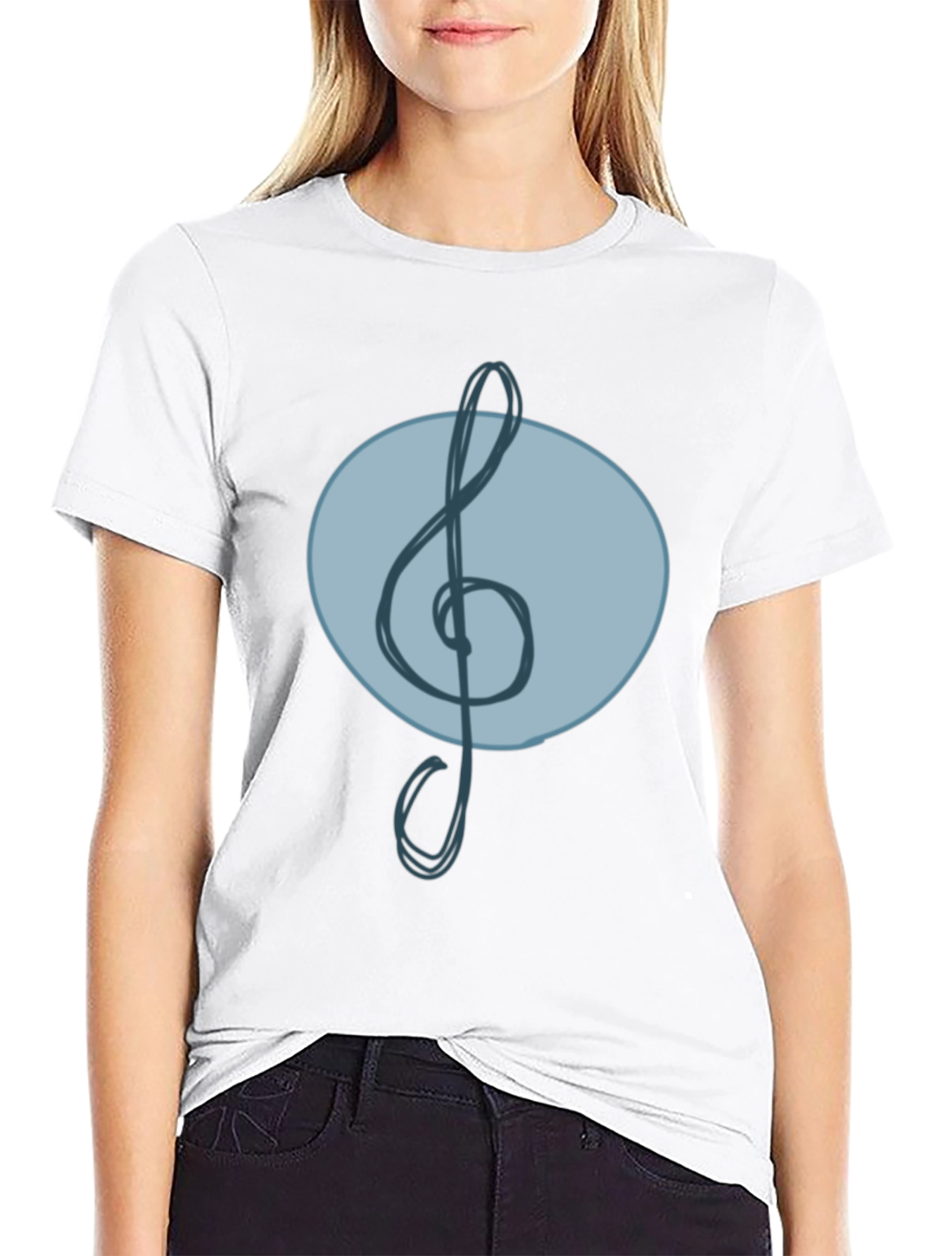 Musical Clef Graphic Tee - Cool Treble Note Design