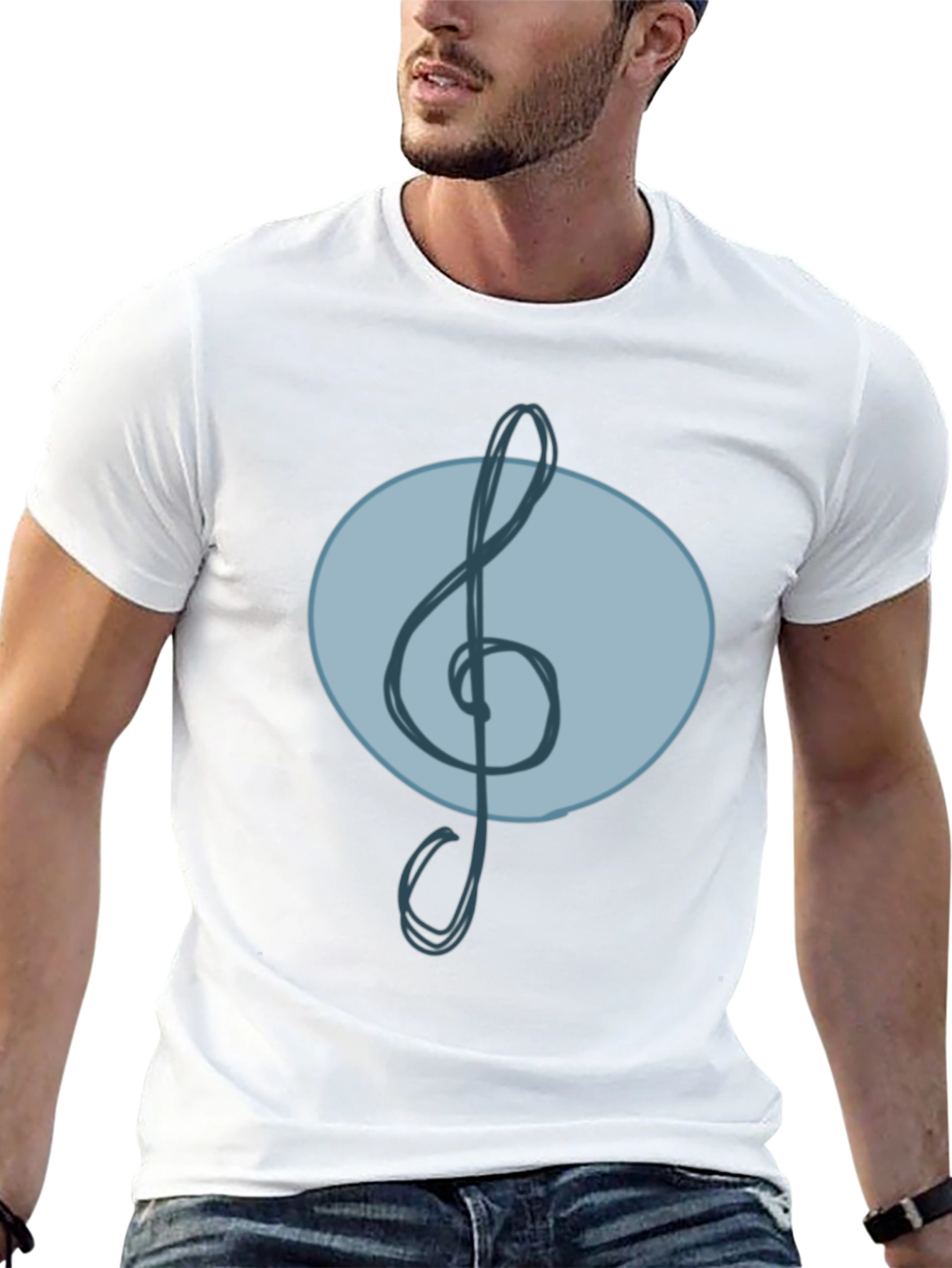 Musical Clef Graphic Tee - Cool Treble Note Design