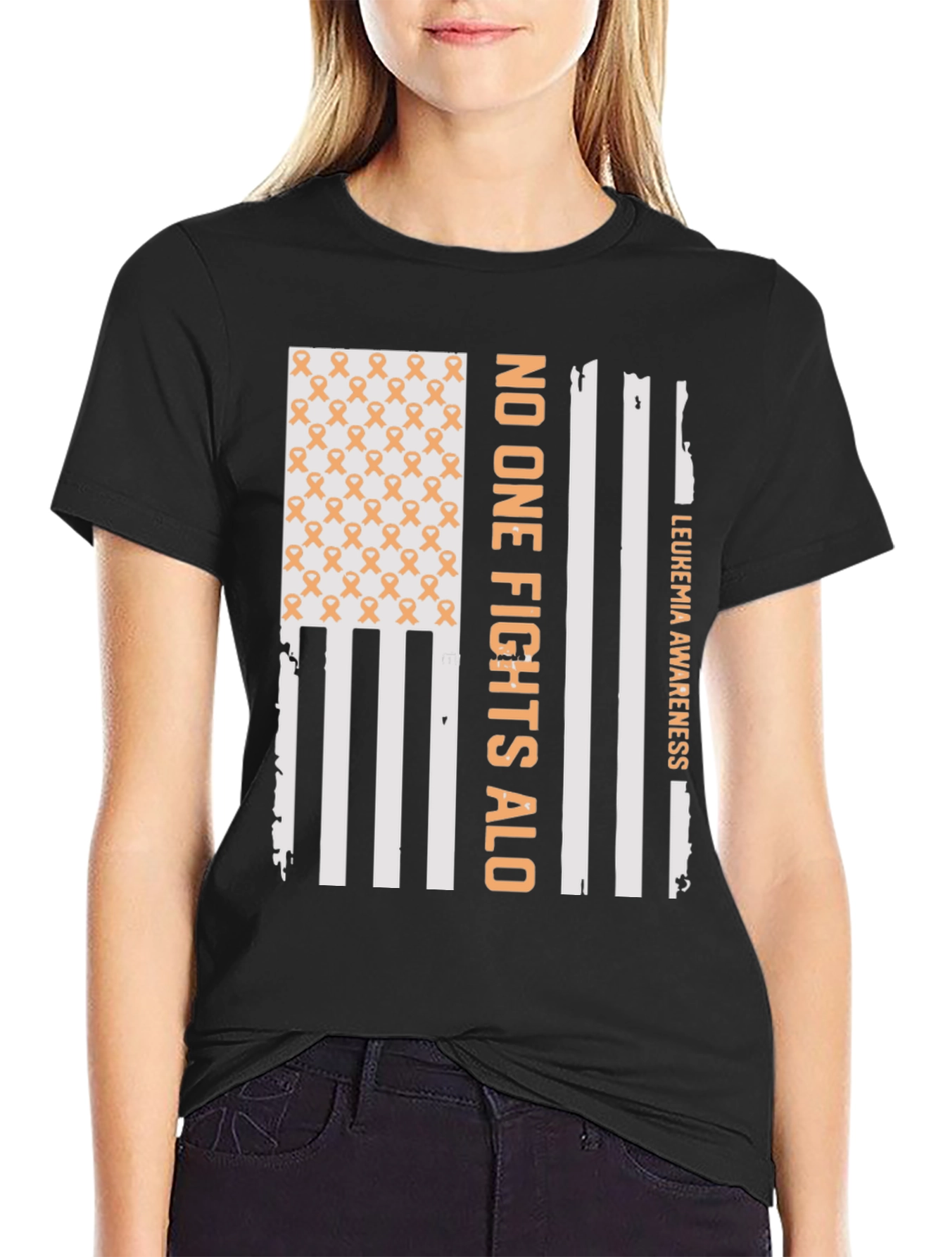 Leukemia Awareness T-Shirt - No One Fights Alone