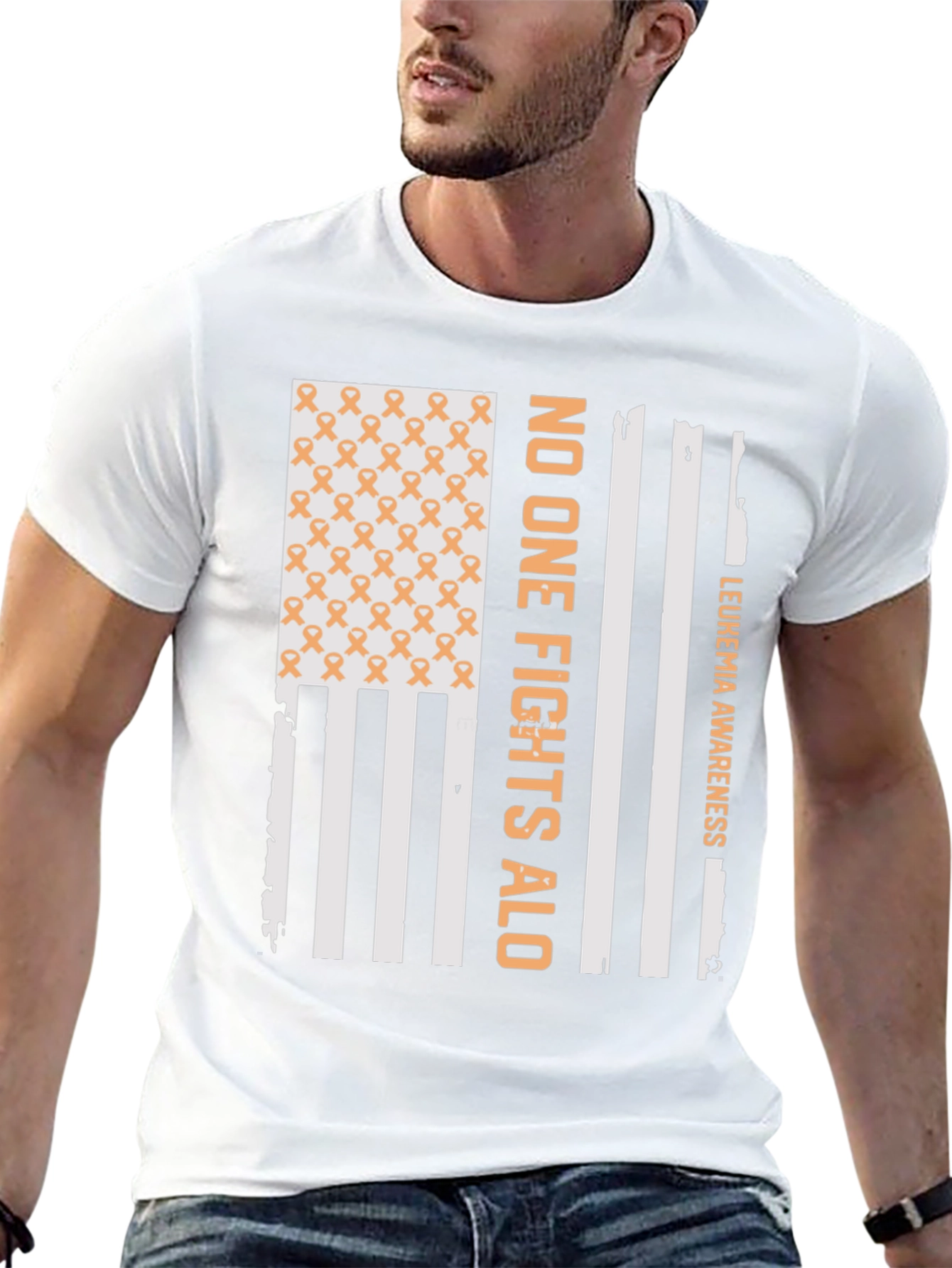 Leukemia Awareness T-Shirt - No One Fights Alone