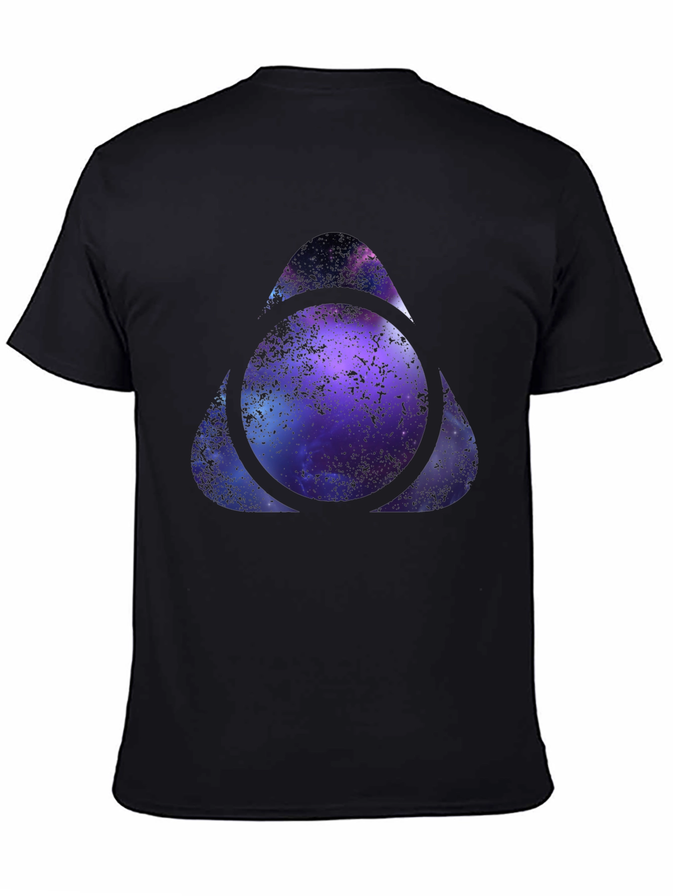 Galaxy Triangle Circle Graphic Black T-Shirt