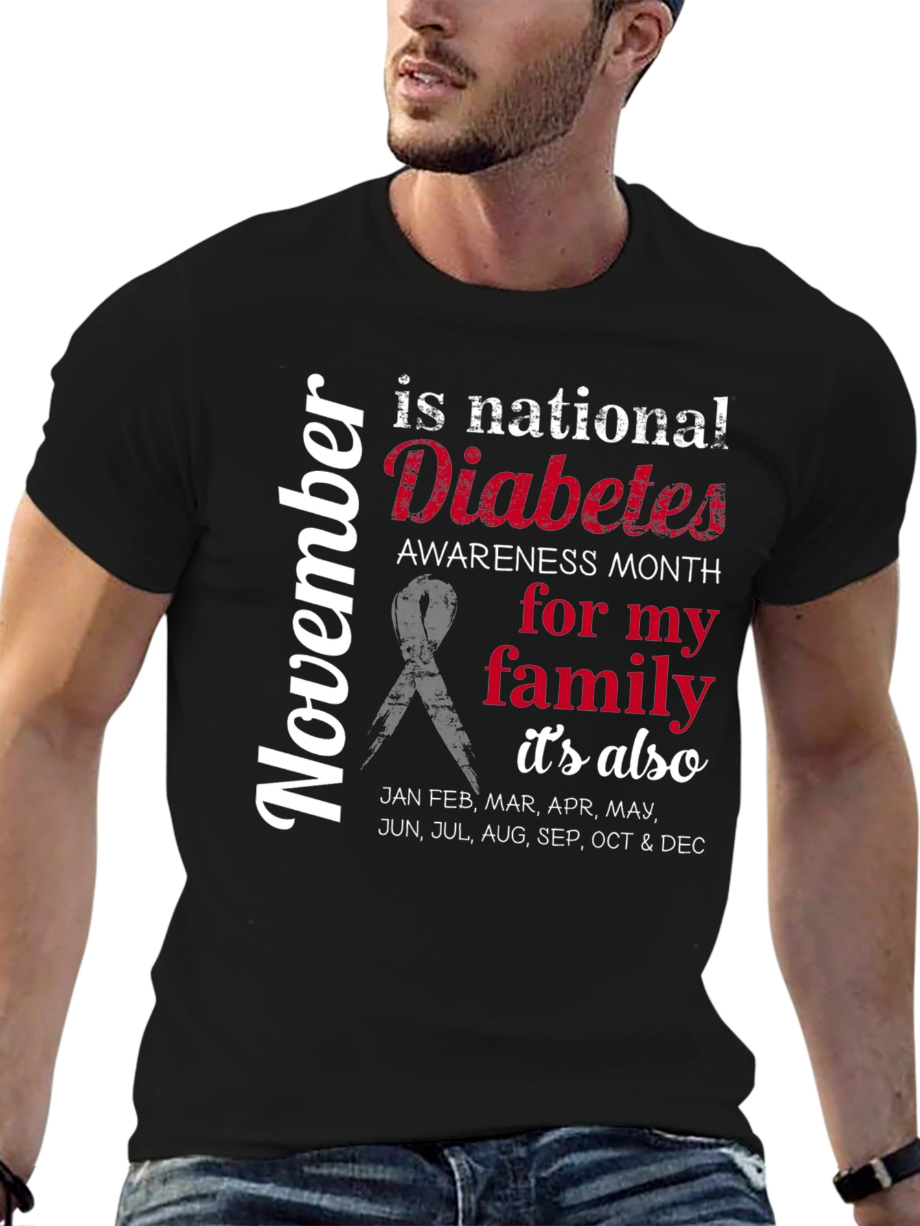 Diabetes Awareness T-Shirt - Family Support Month Tee