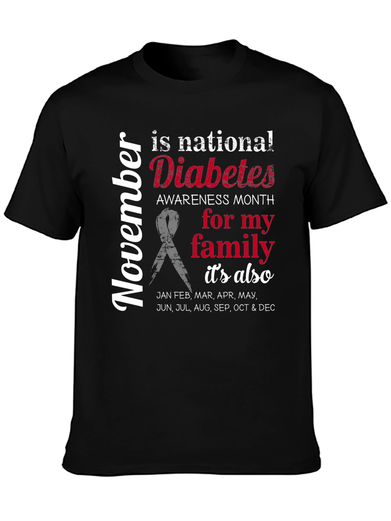 Diabetes Awareness T-Shirt - Family Support Month Tee