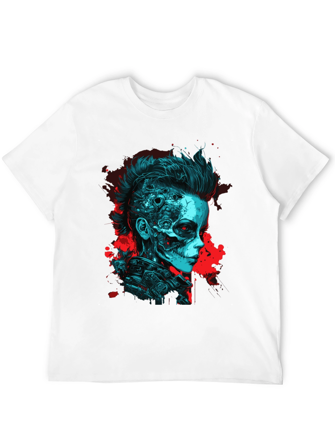 Cyberpunk Skull Graphic Tee - Unique Design