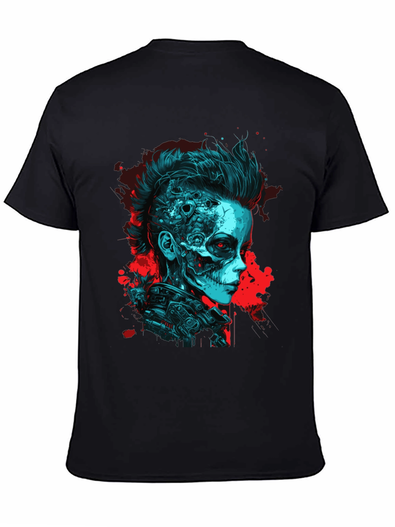 Cyberpunk Skull Graphic Tee - Unique Design