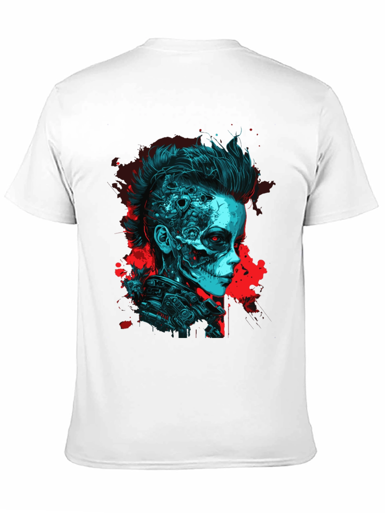 Cyberpunk Skull Graphic Tee - Unique Design