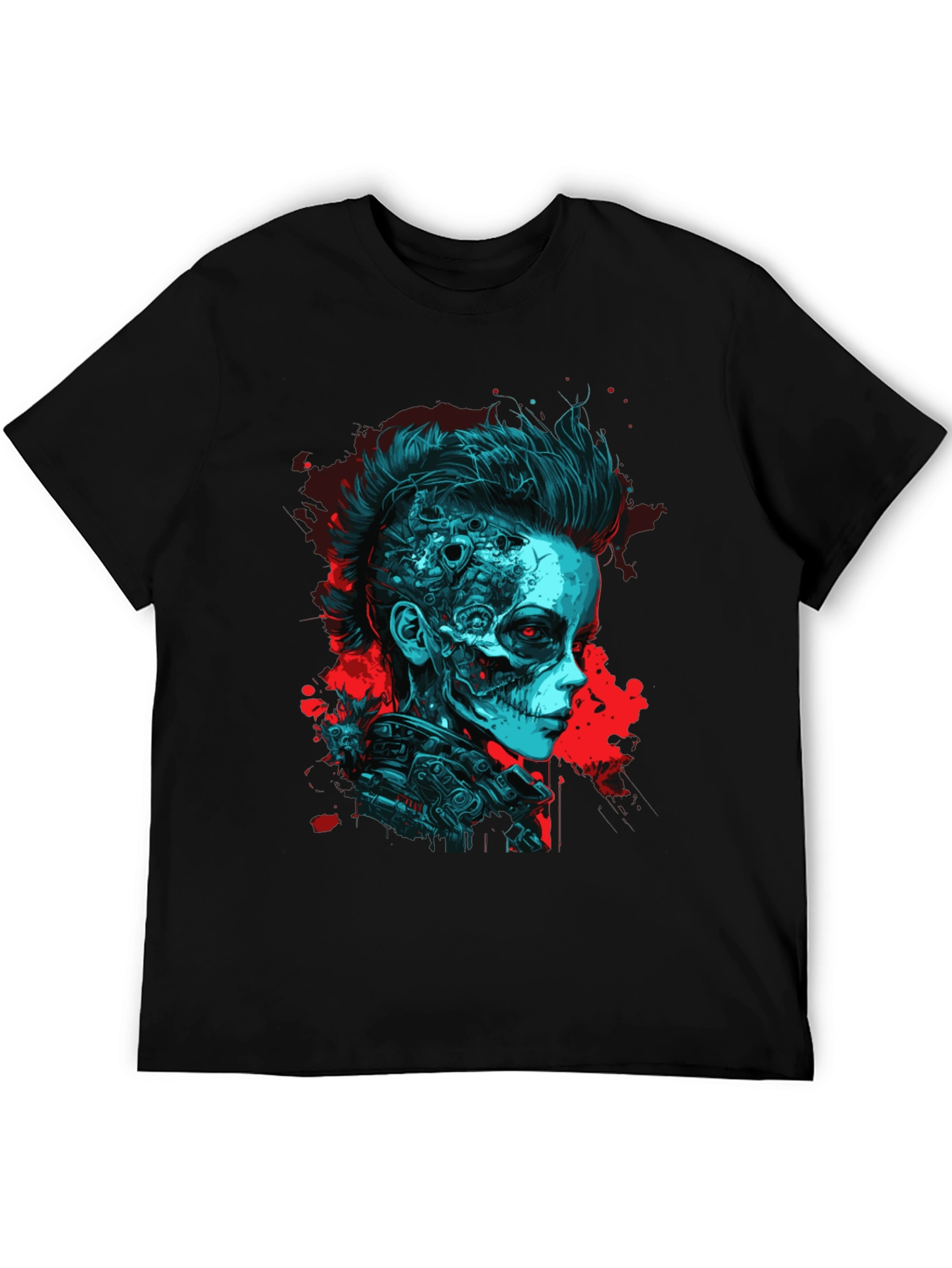 Cyberpunk Skull Graphic Tee - Unique Design