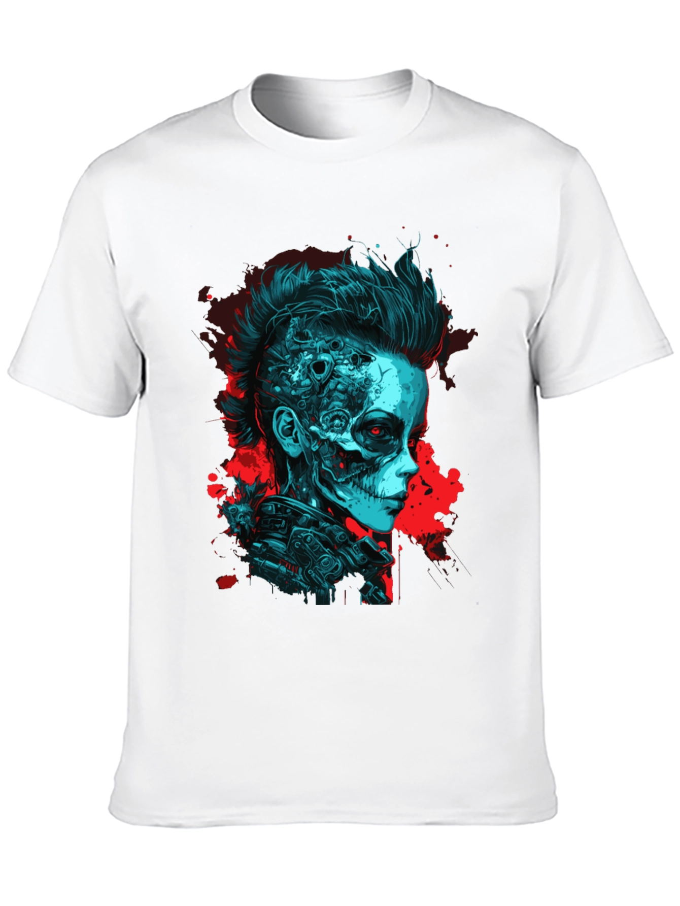 Cyberpunk Skull Graphic Tee - Unique Design
