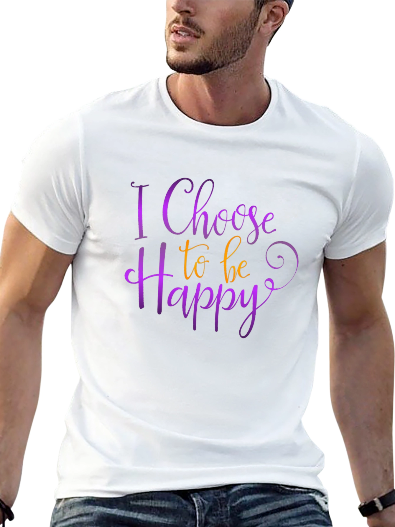 Choose Happy Graphic Tee - Positive Vibes Shirt