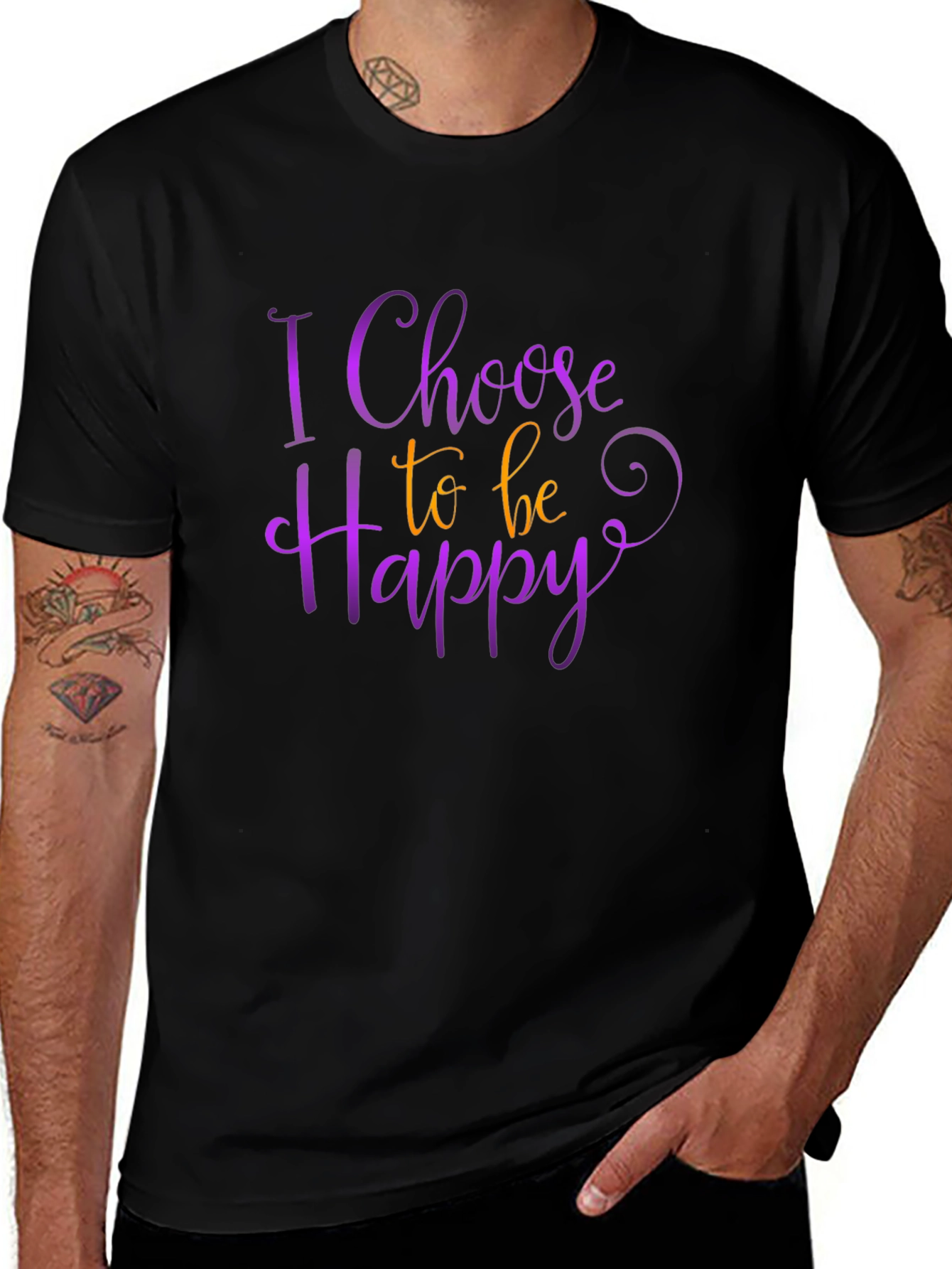 Choose Happy Graphic Tee - Positive Vibes Shirt
