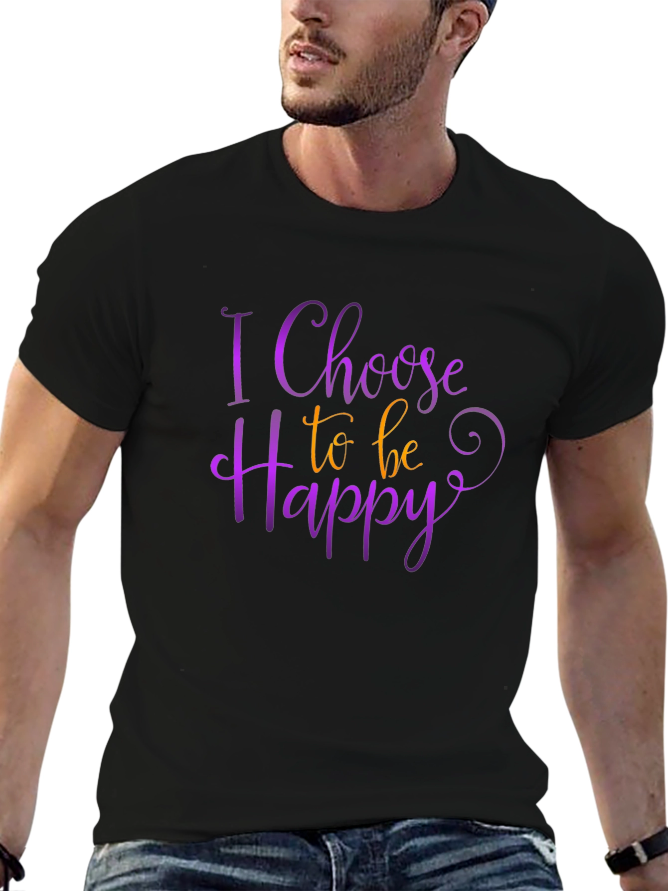 Choose Happy Graphic Tee - Positive Vibes Shirt