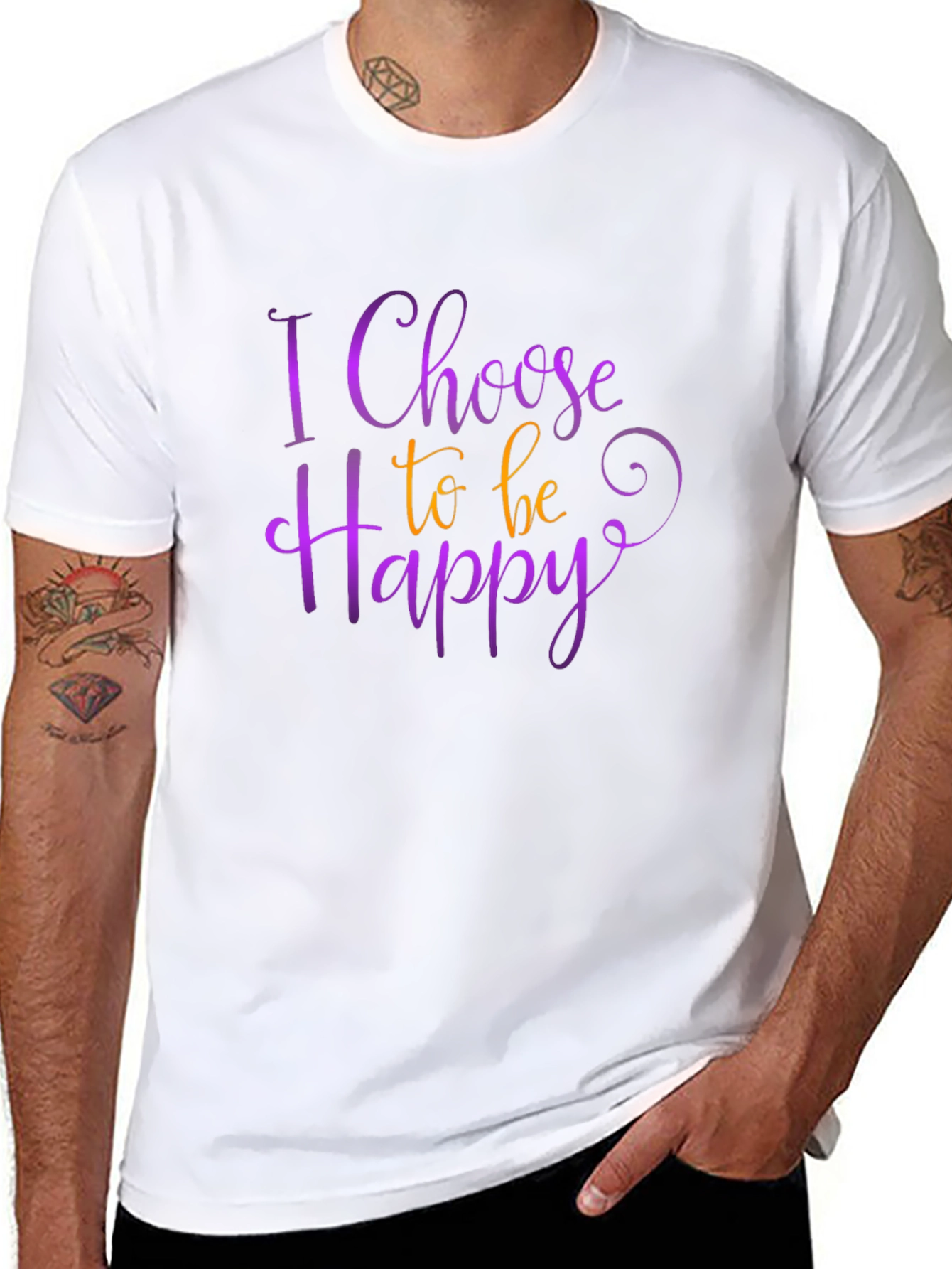 Choose Happy Graphic Tee - Positive Vibes Shirt