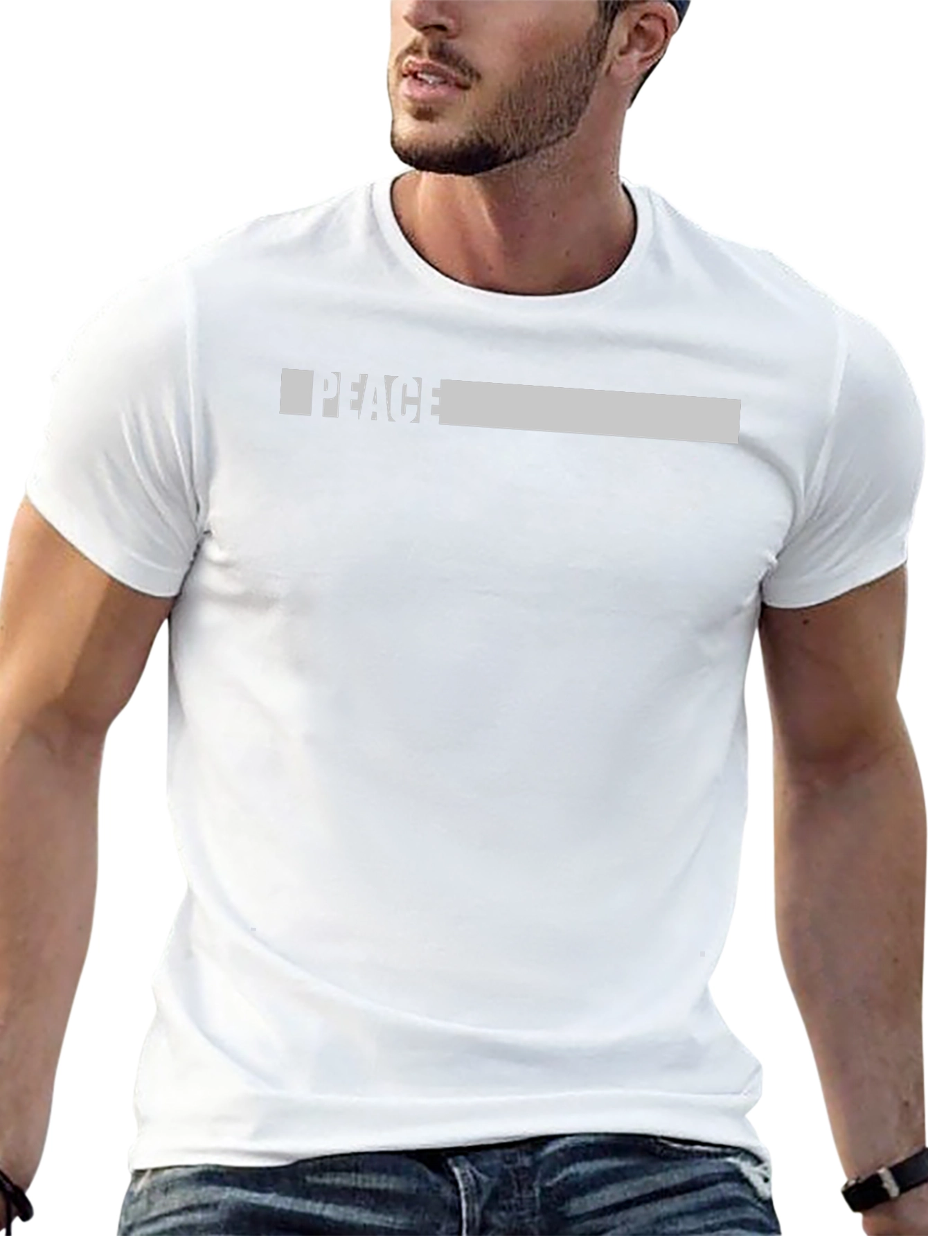Peace Graphic Print Black T-Shirt
