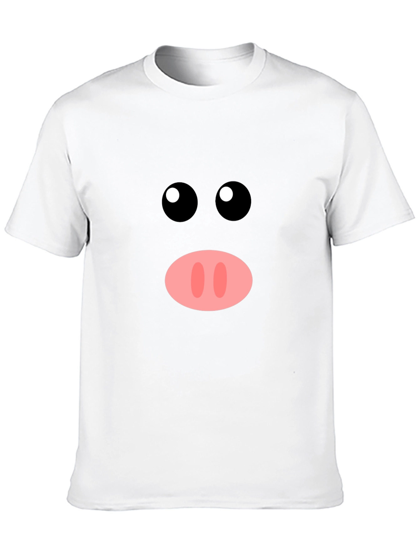 Funny Pig Face Graphic Tee - Black