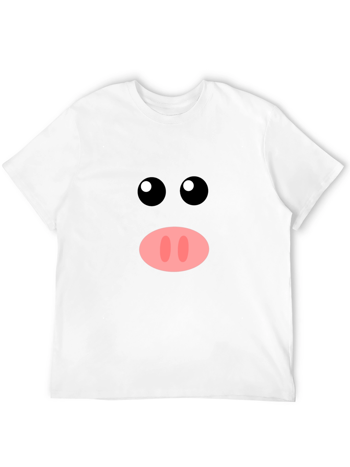 Funny Pig Face Graphic Tee - Black