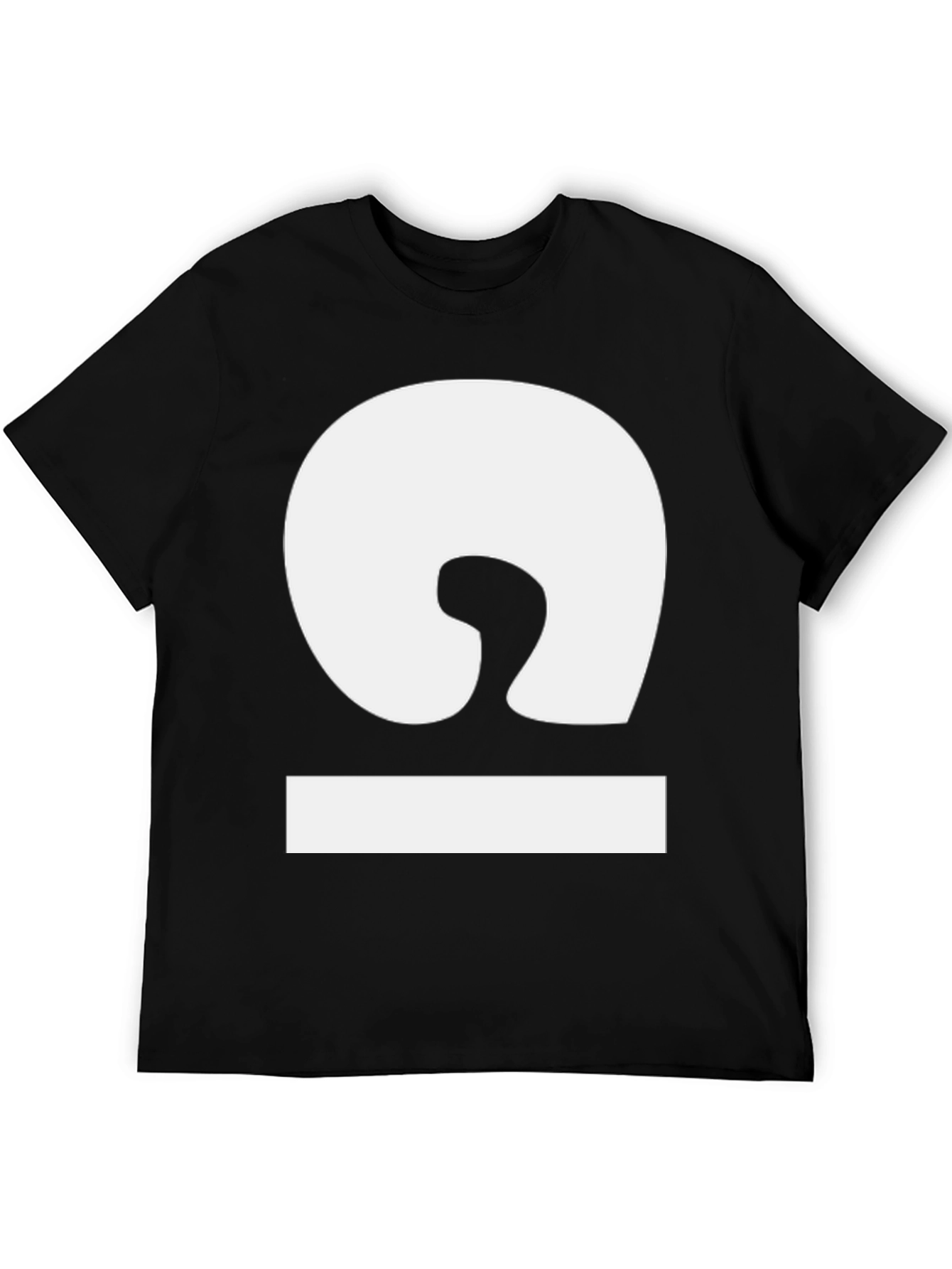 Modern Minimalist White Symbol Black T-Shirt