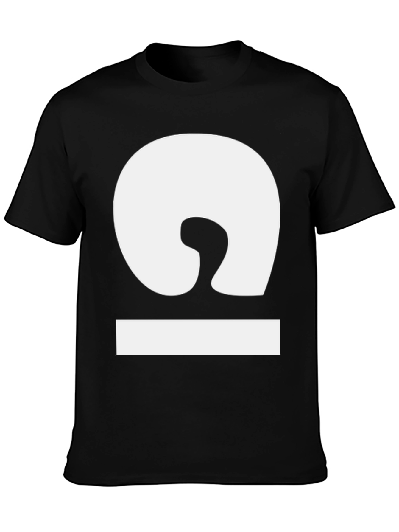 Modern Minimalist White Symbol Black T-Shirt