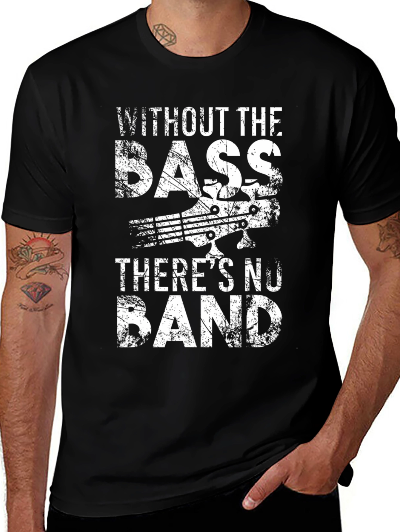 Without the Bass Theres No Band Black T-Shirt