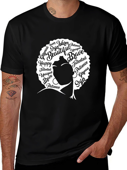Empowered Woman Black T-Shirt - Words of Affirmation Design