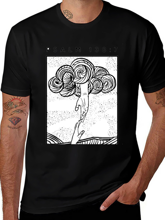 Psalm 138:7 Graphic Tee - Reach for the Heavens T-Shirt
