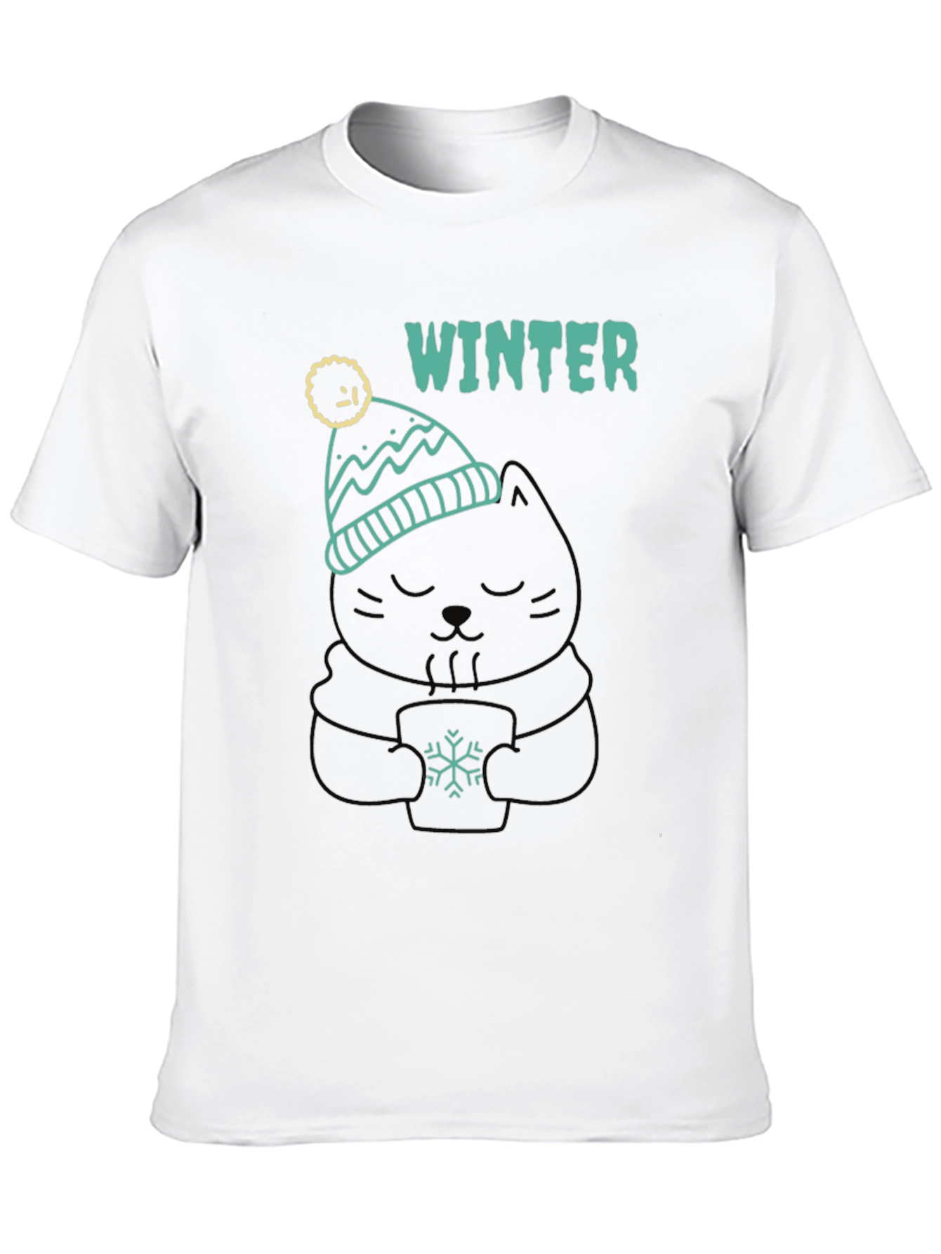 Winter Cat T-Shirt - Cozy & Cute