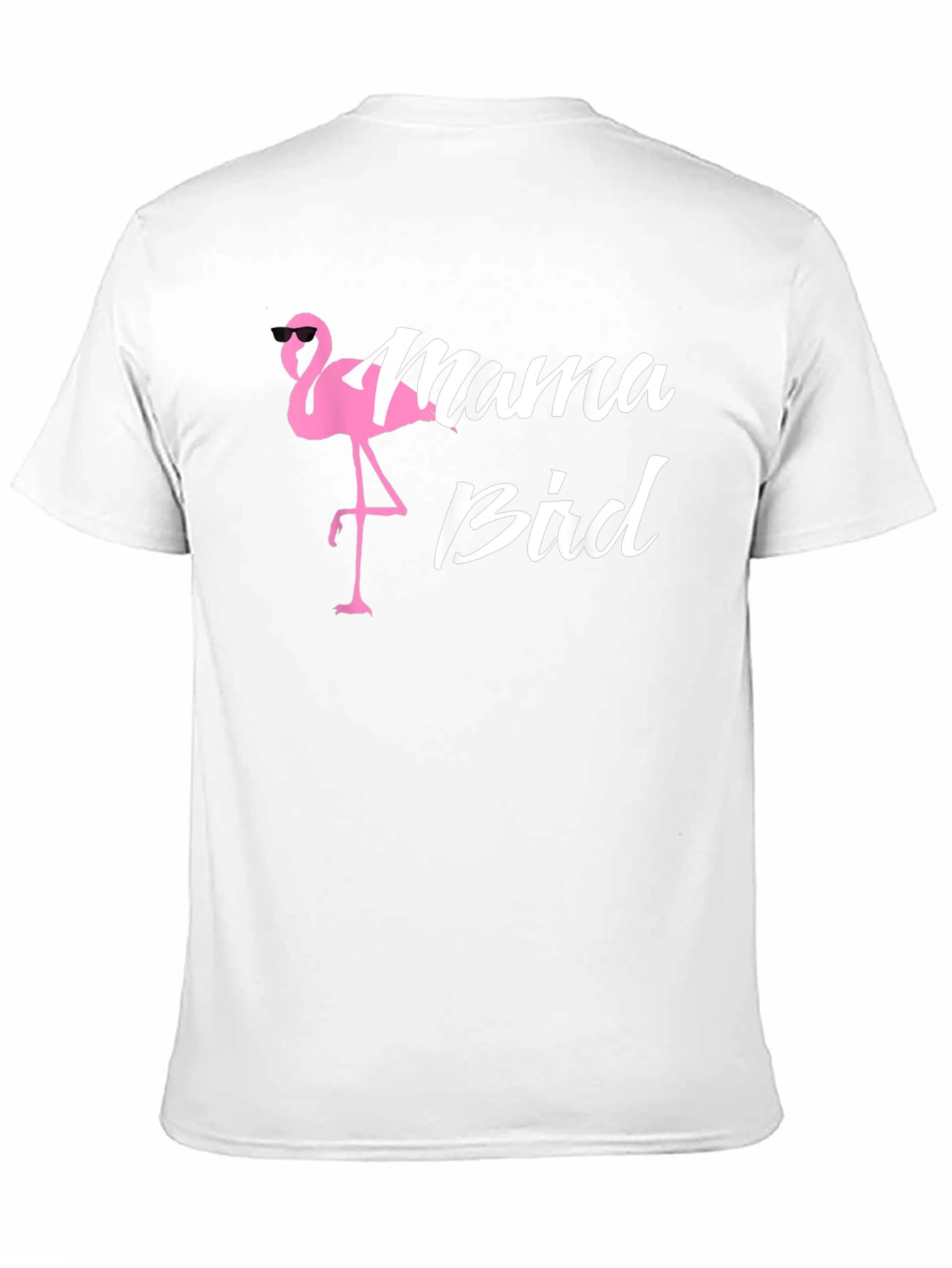 Mama Bird Flamingo Graphic T-Shirt - Black