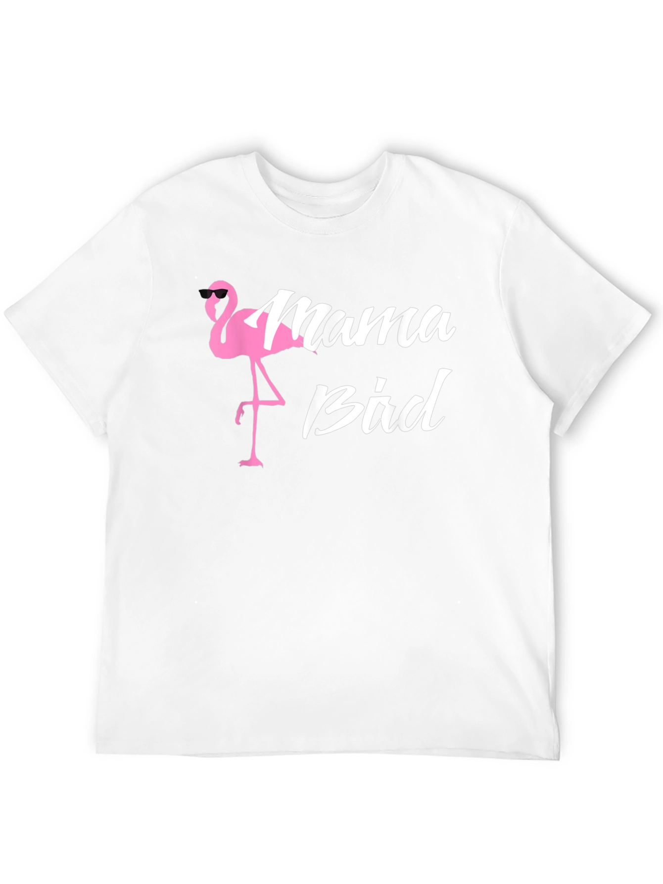 Mama Bird Flamingo Graphic T-Shirt - Black